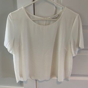White cropped top